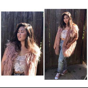 Mossimo Dusty Rose Fur Vest